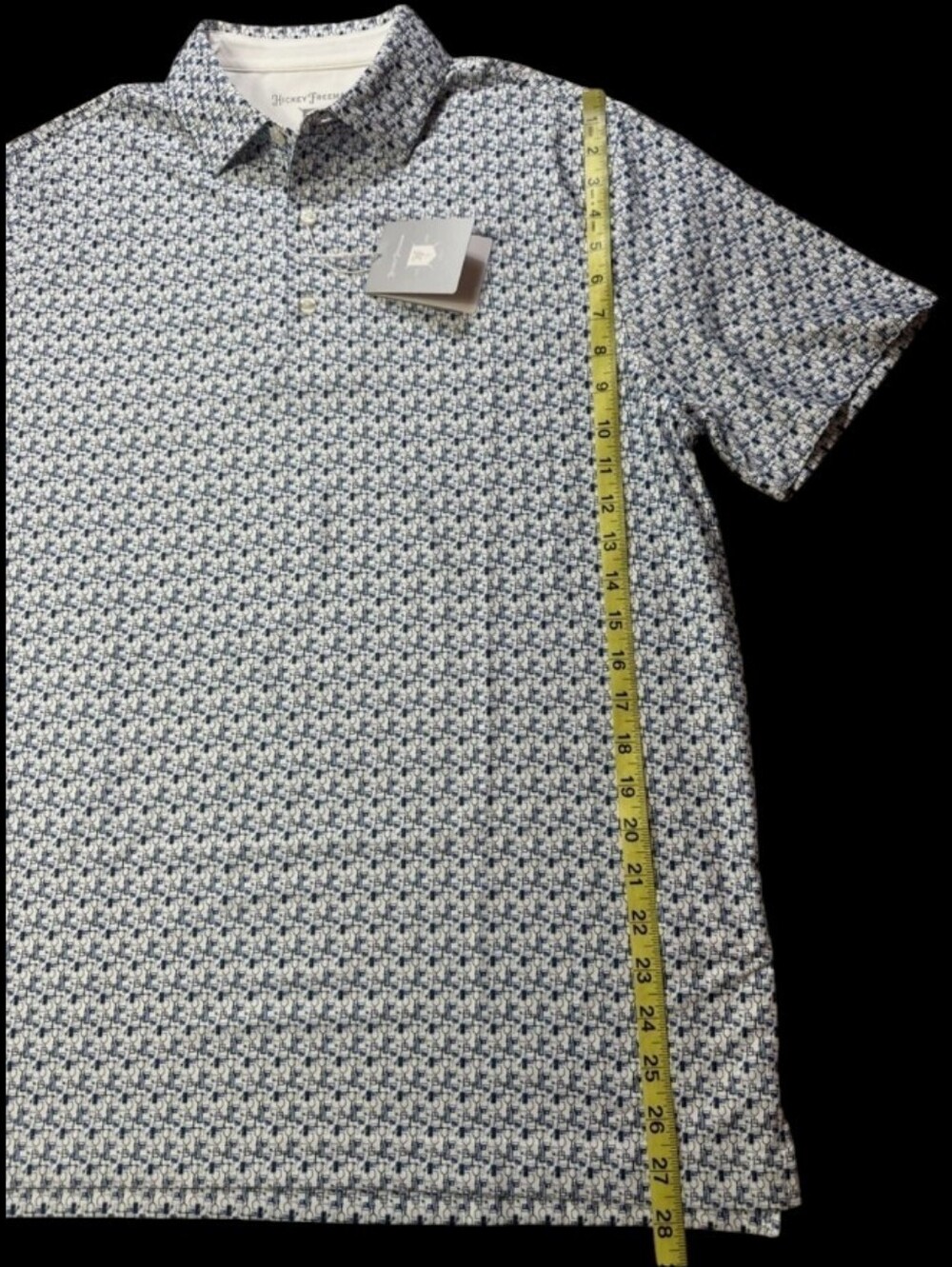🆕Hickey Freeman Golf Men’s Medium Polo Shirt Print Martini Wine Cocktail 🍸
